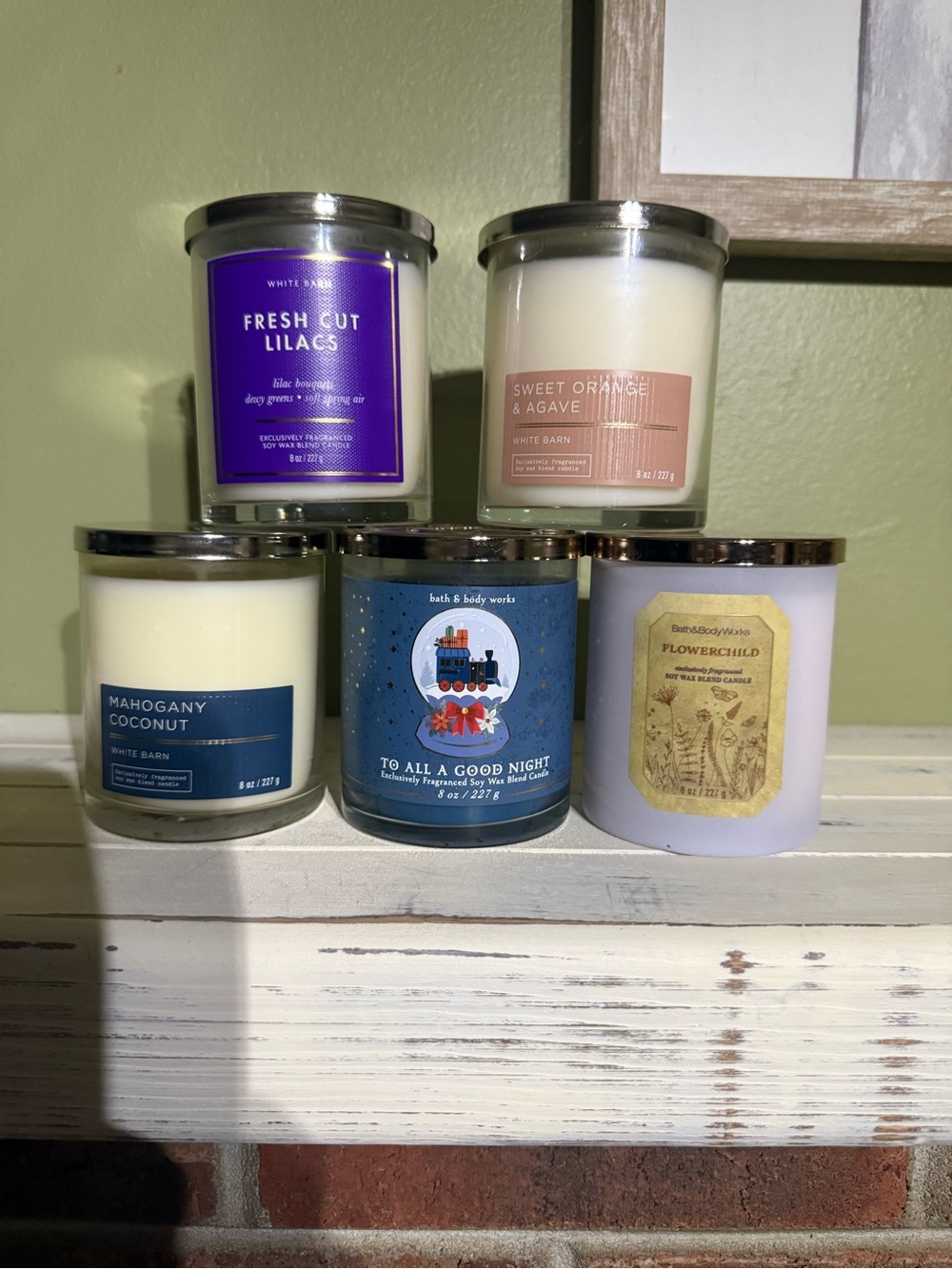 Bath & Body Works Candle Set — Purple, Blue, Cream, Pink, Navy